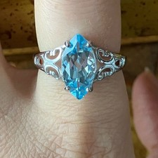 Sky Blue Topaz Marquise Ring Size 8 picture