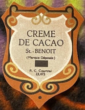 Antique 1920s-30s Creme De Cacao St. Benoit 🥂 Belgian Liqueur Label Courtrai picture