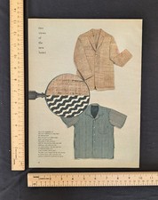 Vintage 1956 Jacket and Shirt B&W Print Ad Full Page 1950s Original Fashion picture