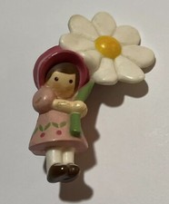 Hallmark Vintage 1978 Pink Pixie Girl W/Daisy Flower Collectible Brooch Pin picture