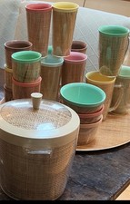Vintage Straw Rafia Dishes - 40 pc set picture