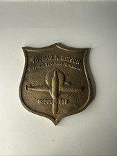 RARE Vintage USS Thomas A Edison SSBN 610 Submarine Brass Shield Plaque Crest picture