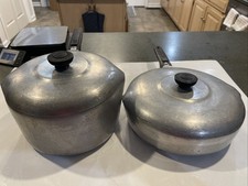 Vintage Wagner Ware Sidney -0- Magnalite Skillet 4508M & 4qt Pot Original Lids picture