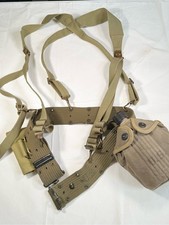 WWII US Army Web Gear Rig M1936 Belt Suspenders 1942 JEFF QMD Canteen 1944 Pouch picture