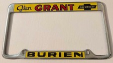 Vintage Glen Grant Chevrolet Dealership Booster License Plate Frame Burien WA picture
