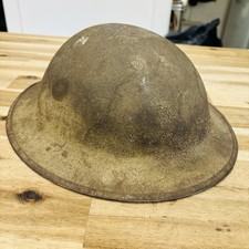 US WW1 M1917 Helmet Doughboy w/ Liner 1st Model Early War Tommy No Chinstrap picture