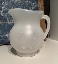 Kool-Aid Man Vintage White Plastic Pitcher Drink Mix Container 80s 90s picture