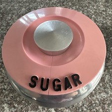 Vintage Kromex Pink Spun Aluminum sugar canister picture