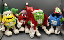 MnM's 2002 Christmas Plush Set of 4 Red Yellow Green Blue picture