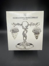 International Silver Co Bordeaux Swing Salt Pepper Stand Crystal NIB picture