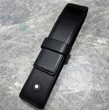 Montblanc Meisterstück 14309 Black Leather Pen Pouch Calfskin Case Holder Gift picture