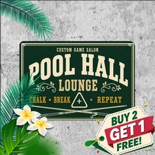 Chalkboard Style Billiards 8 Ball Pool Room Sports Sign Metal Tin Sign 8x12 picture