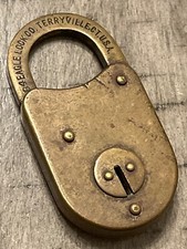 Victorian brass Eagle Lock Co padlock devoid of key 032625jBBZD picture