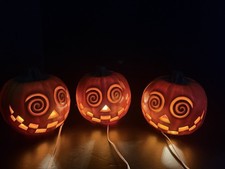1995 Trendmasters Pumpkin Halloween Jack-O-Lantern Foam Spooky Swirly Eye x3 picture