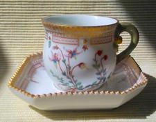 Vintage, Genuine Flora Danika Demitassse Cup and Saucer Set- Perfect Condition picture