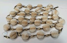Vtg Christmas Tree Garland Honeycomb & Mercury Glass Beads Crepe Paper Gold picture