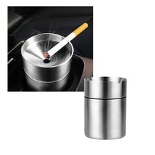 Car Ashtray, Portable Stainless Steel Auto Ash Tray, Detachable Smokeless Ash... picture