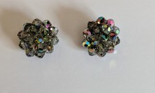 Vintage Laguna Borealus Crystal Layered Clip Style Earrings picture
