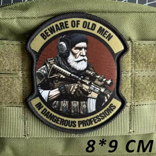 Beware of Old Men in Dangerous Professions Embroidered Airsoft Morale Patch picture