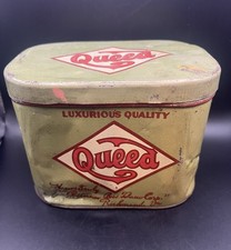 Vintage Large Queed Tobacco Tin Patterson Bros Tobacco Corp Richmond VA Rare. picture
