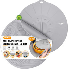 Silicone Microwave Mat and Lid Set Heat Resistant 12 Inch Non-Slip Food Grade picture