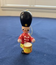 Vtg 60s Kurt Adler Christmas Ornament Wooden Japan Yellow Drummer Boy Rare picture
