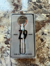 New in Box Zino Davidoff Z9 Cigar Punch Cutter w/ Key Ring Silver Chrome/Cyan picture