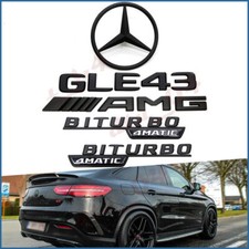 for Mercedes SUV Matte Black Emblem GLE43 FOR AMG BITURBO 4MATIC Rear Star Badge picture