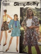 VtG Simplicity 7677 1990s Misses Shorts Top Jacket Set Pattern L XL 18 Plus BB picture