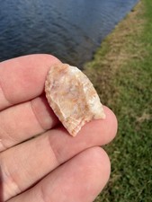 Rare Native American Alibates New Mexico Fluted Folsom Point Arrowhead  picture