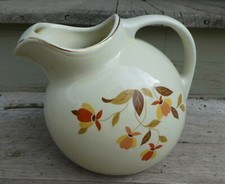 Vintage Hall’s Superior Quality Mary Dunbar Jewel Tea Autumn Leaf Ball Pitcher picture