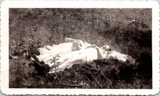 Voyeur Snapshot of Mystery Women Sunbathing Leggy Feet 1946 Vintage Photo picture