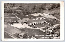 Middle Granville Vintage New York Postcard FORT ANNE Central School Aerial 1965 picture