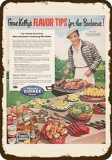 1955 Gene Kelly Barbecue BBQ Durkee Foods Vnt-Look DECORATIVE REPLICA METAL SIGN picture