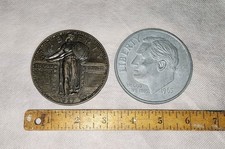2 Giant US Coins 1927 Standing Liberty Quarter and 1965 Roosevelt Dime All Offer picture