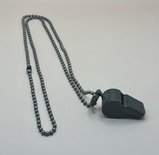 Vintage WWII Era Regulation US Army Solid Brass Whistle Cork Heavy Ball Chain picture