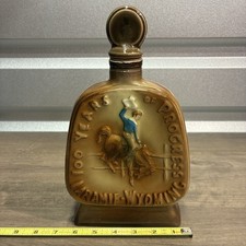 Jim Beam Centennial Jubilee Laramie Wyoming Whiskey Decanter 1968 Vintage West picture