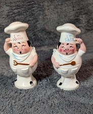 Vintage 1959 NAPCO I’m Salt I’m Pepper Chef Shakers 5F-4712 Ceramic Pair picture