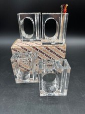 Vintage Lillian Vernon Clear Lucite Napkin Ring Holders/ Set of Four Retro MCM picture