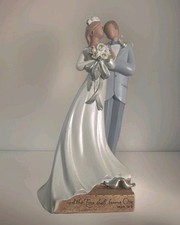 Religious Enesco Legacy Love Wedding Cake Topper Figure Kim Lawrence Mark 10:8 picture
