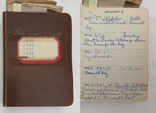 1959-63 vintage 5yr DIARY greeley co HELEN BOWLES betty daily life NIXON KENNEDY picture