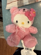 Vintage 2002 Sanrio Hello Kitty Pink Bear Costume Plush 5” w/ Original Tag picture