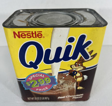 Vintage 1980s/1990s Nestle Quik Tin/Container/Canister 32 Oz 2 Lbs - Empty picture