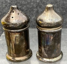 ViTG Gladwin Ltd Sheffield Embassy Silver Plate Salt Pepper Shakers Hotel 2.75