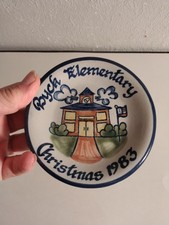 VTG Louisville Stoneware BYCK ELEMENTARY SCHOOL CHRISTMAS 1983 MINI PLATE picture