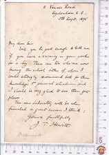 1895 ALS Chemist John Theodore Hewitt FRS Sydenham Autograph Letter Employment picture