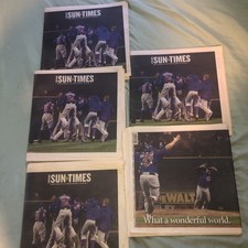 Chicago Cubs Win World Series Chicago Sun Times 11/3/16 full newspaper  picture
