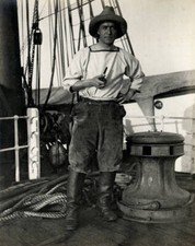 Lieutenant Rennick on Terra Nova Antarctica 1910 British Antarctic .. Old Photo picture