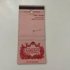 The Famous Amelio's Powell St San Francisco Vintage Matchbook Cover TMM6-3 picture