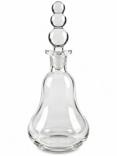 Perfume bottle Art glass VTG vanity decanter triple ball stopper MCM flare lip picture
